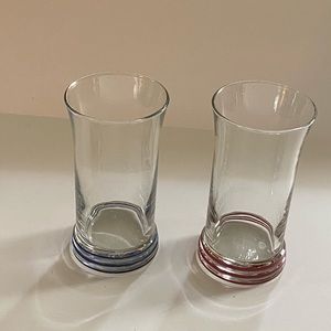 Fiesta drinking glasses w/ colored ring at bottom